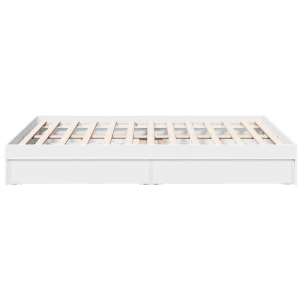 vidaXL Sengeramme høyglans hvit 150x200 cm konstruert tre