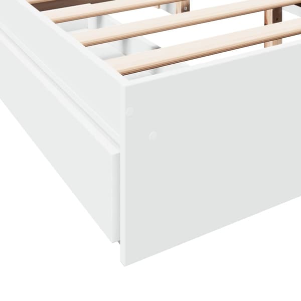 vidaXL Sengeramme høyglans hvit 150x200 cm konstruert tre