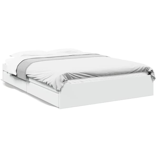 vidaXL Sengeramme høyglans hvit 150x200 cm konstruert tre