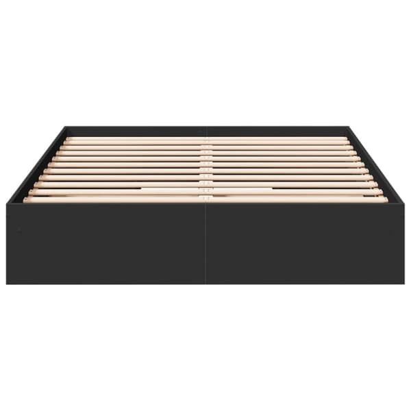 vidaXL Sengeramme med skuffer svart 120x200 cm konstruert tre
