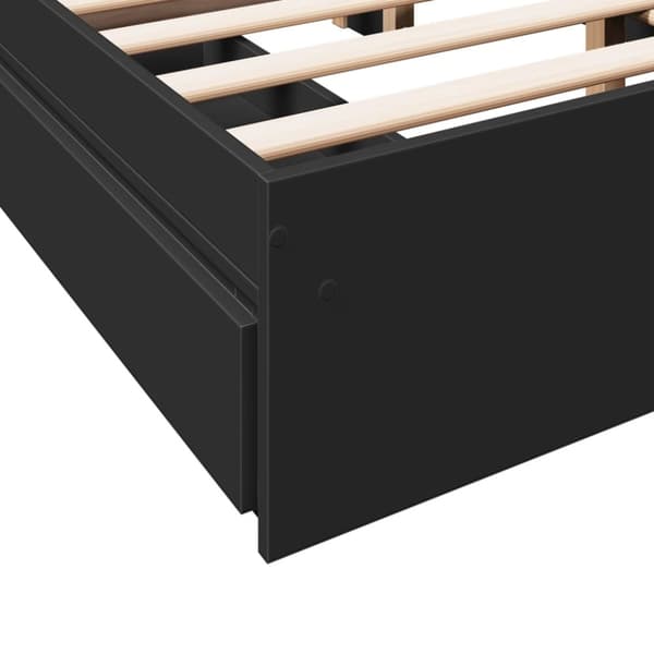 vidaXL Sengeramme med skuffer svart 120x200 cm konstruert tre