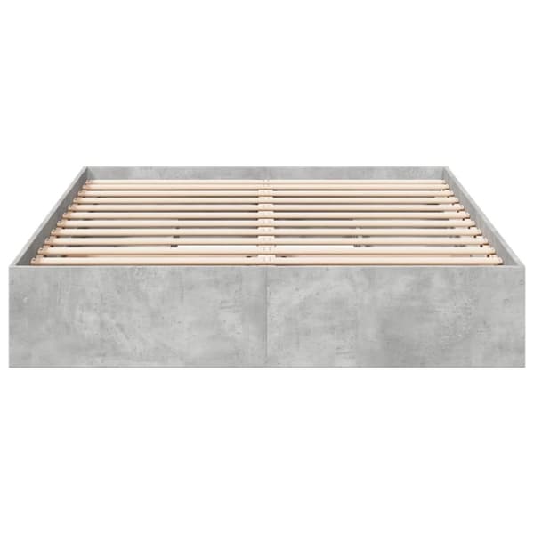 vidaXL Sengeramme med skuffer betonggrå 160x200 cm konstruert tre