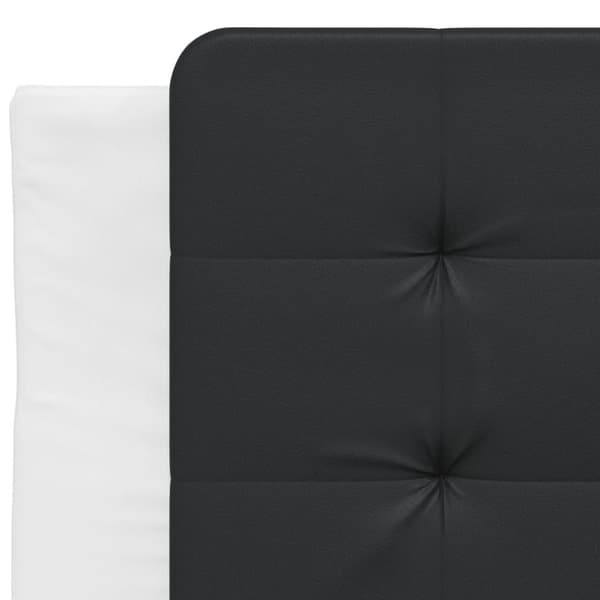 vidaXL Sengeramme med hodegavl hvit og svart 90x190 cm kunstlær