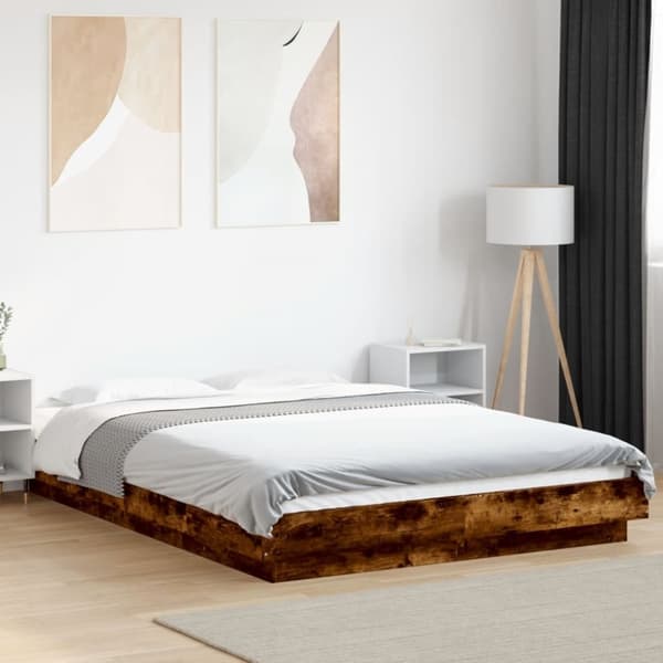 vidaXL Sängynrunko savutammi 120x200 cm tekninen puu
