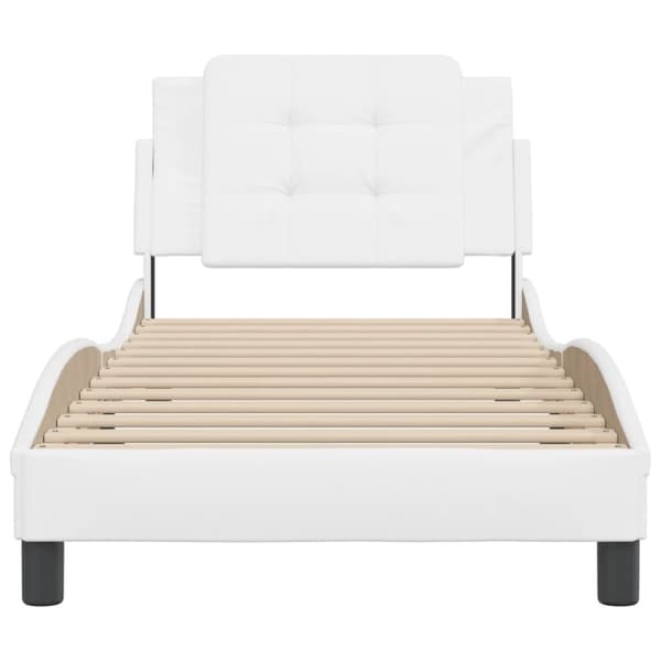 vidaXL sengeramme med sengegavl 80x200 cm kunstlæder hvid