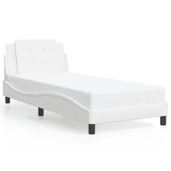 vidaXL sengeramme med sengegavl 80x200 cm kunstlæder hvid