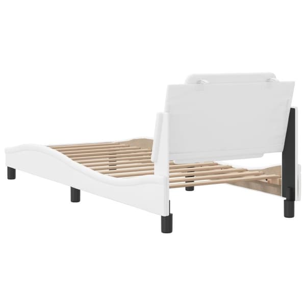 vidaXL sengeramme med sengegavl 90x200 cm kunstlæder hvid