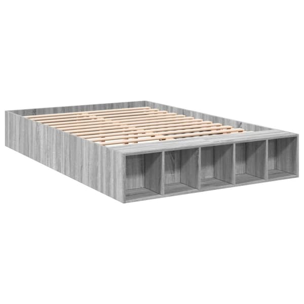 vidaXL Sengeramme grå sonoma 120x200 cm konstruert tre