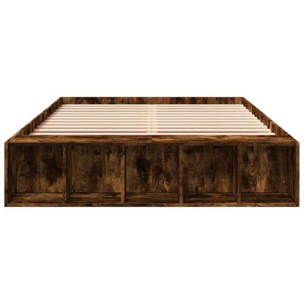 vidaXL Sengeramme røkt eik 140x190 cm konstruert tre