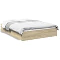 Miniatyrbilde 10 av 10: vidaXL Sengeramme med skuffer sonoma eik 135x190 cm konstruert tre