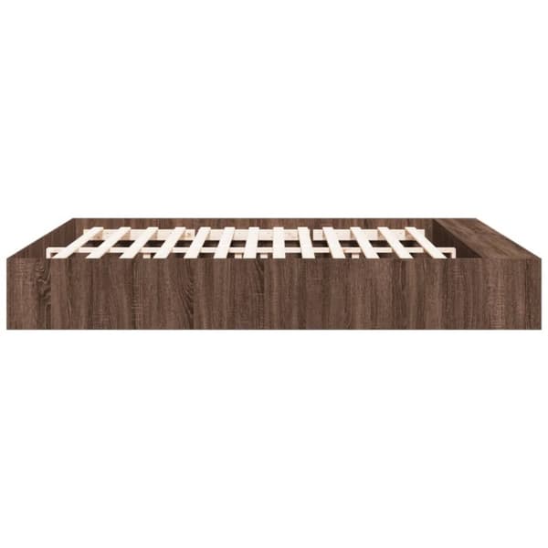 vidaXL Sengeramme brun eik 200x200 cm konstruert tre
