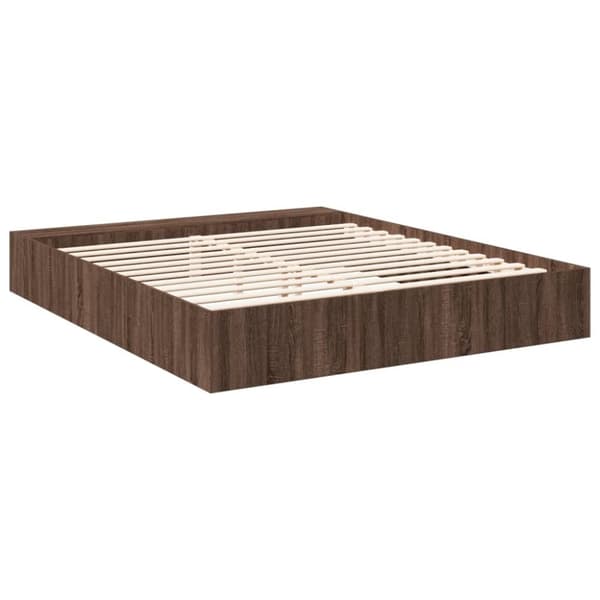 vidaXL Sengeramme brun eik 200x200 cm konstruert tre
