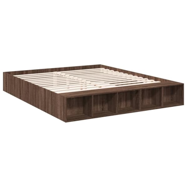 vidaXL Sengeramme brun eik 200x200 cm konstruert tre