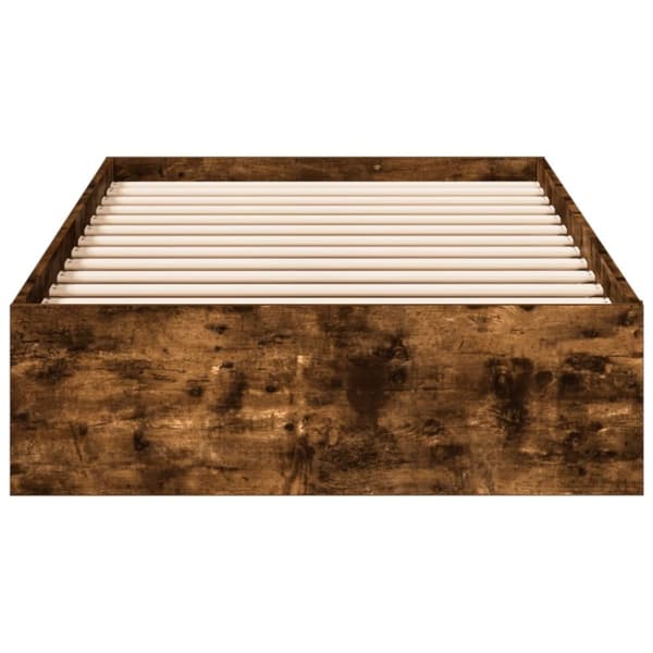 vidaXL sengeramme med skuffer 90x200 cm konstrueret træ røget eg