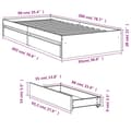 Miniatyrbillede 9 af 10: vidaXL sengeramme med skuffer 90x200 cm konstrueret træ røget eg