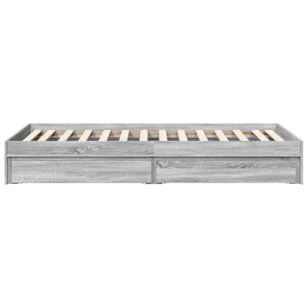 vidaXL Sängynrunko laatikoilla harmaa Sonoma 90x190 cm tekninen puu
