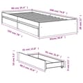 Pikkukuva 9 / 10: vidaXL Sängynrunko laatikoilla harmaa Sonoma 90x190 cm tekninen puu