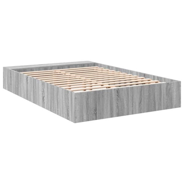 vidaXL Sengeramme grå sonoma 120x190 cm konstruert tre