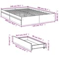 Miniatyrbilde 9 av 10: vidaXL Sengeramme med skuffer røkt eik 140x200 cm konstruert tre