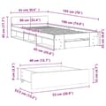 Miniatyrbillede 9 af 10: vidaXL sengeramme med skuffe 90x190 cm konstrueret træ sonoma-eg