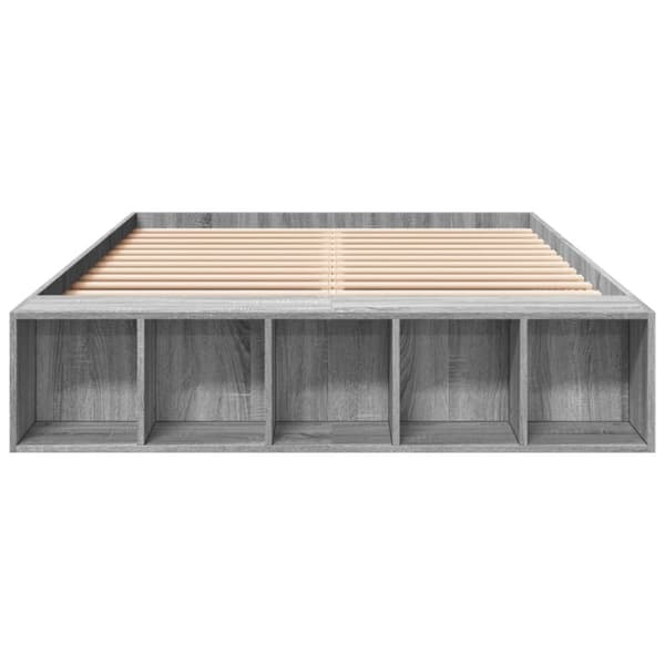 vidaXL Sengeramme grå sonoma 135x190 cm konstruert tre
