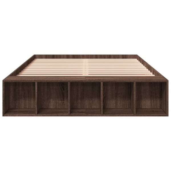 vidaXL Sengeramme brun eik 120x190 cm konstruert tre