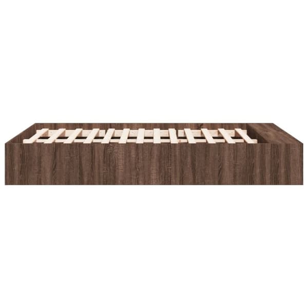 vidaXL Sengeramme brun eik 120x190 cm konstruert tre