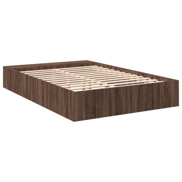 vidaXL Sengeramme brun eik 120x190 cm konstruert tre