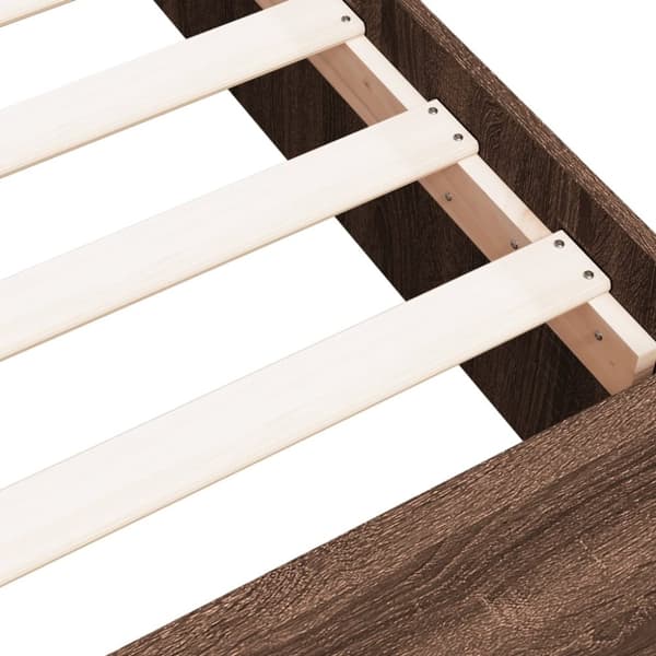 vidaXL Sengeramme brun eik 120x190 cm konstruert tre