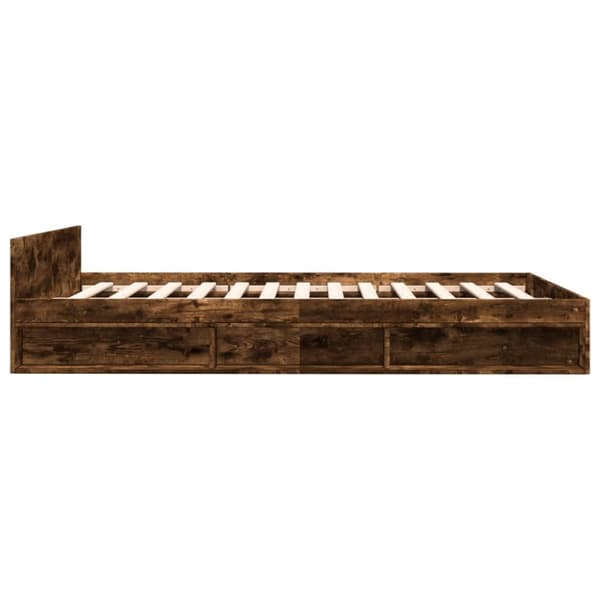 vidaXL sengeramme med skuffer 120x200 cm konstrueret træ røget eg