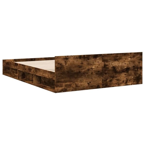 vidaXL sengeramme med skuffer 120x200 cm konstrueret træ røget eg