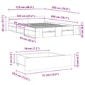 Miniatyrbillede 9 af 10: vidaXL sengeramme med skuffer 120x200 cm konstrueret træ røget eg