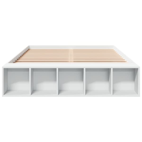 vidaXL sengestel 135x190 cm konstrueret træ hvid