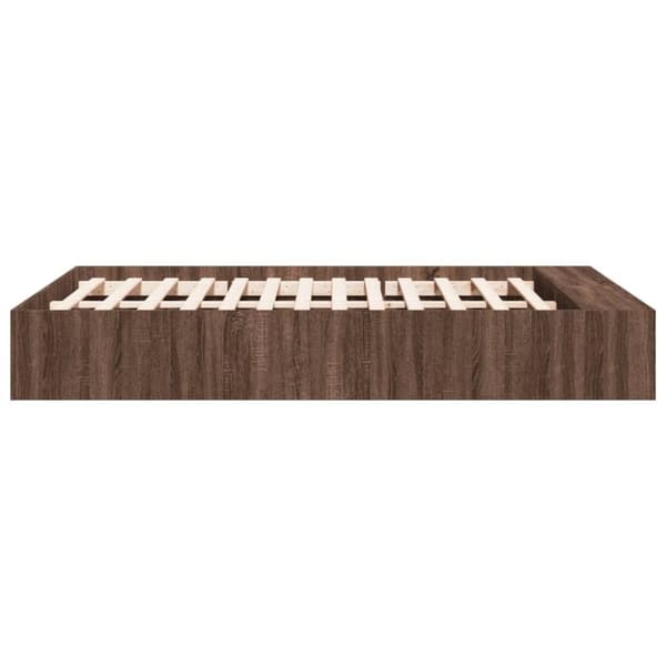 vidaXL Sengeramme brun eik 135x190 cm konstruert tre