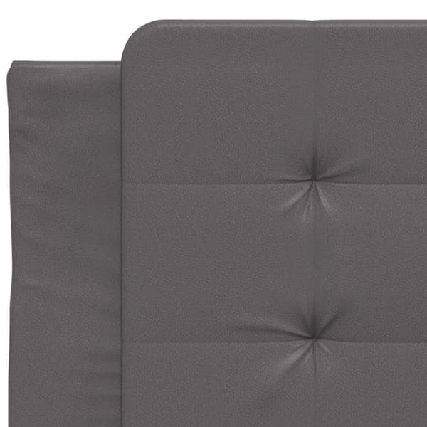 vidaXL Sängynrunko päädyllä harmaa 80x200 cm keinonahka