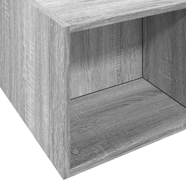 vidaXL sengestel 150x200 cm konstrueret træ grå sonoma-eg