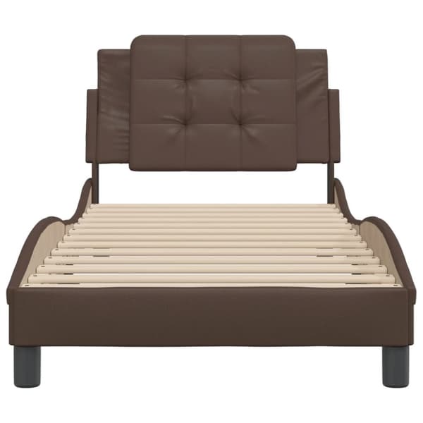 vidaXL sengeramme med sengegavl 80x200 cm kunstlæder brun