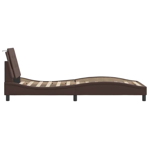vidaXL sengeramme med sengegavl 80x200 cm kunstlæder brun