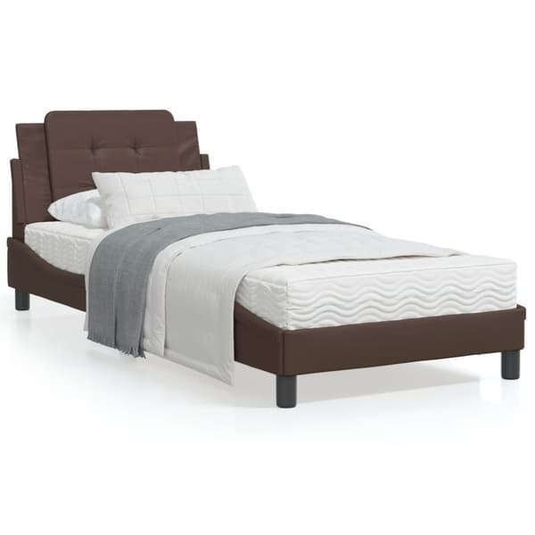 vidaXL sengeramme med sengegavl 80x200 cm kunstlæder brun