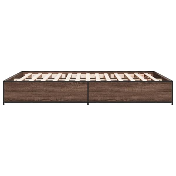 vidaXL Sengeramme brun eik 120x200 cm konstruert tre og metall