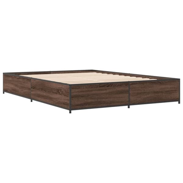 vidaXL Sengeramme brun eik 120x200 cm konstruert tre og metall