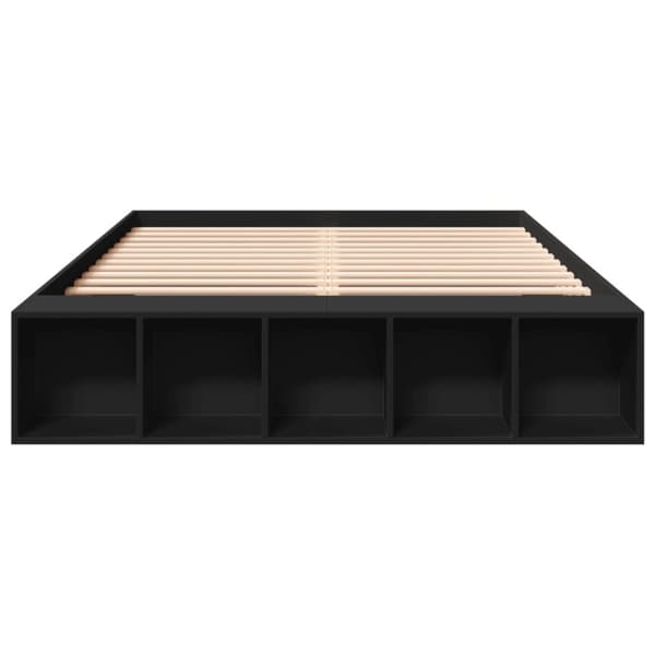 vidaXL sengestel 160x200 cm massivt træ sort