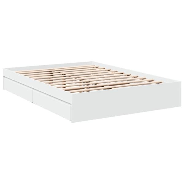 vidaXL Sengeramme høyglans hvit 140x200 cm konstruert tre