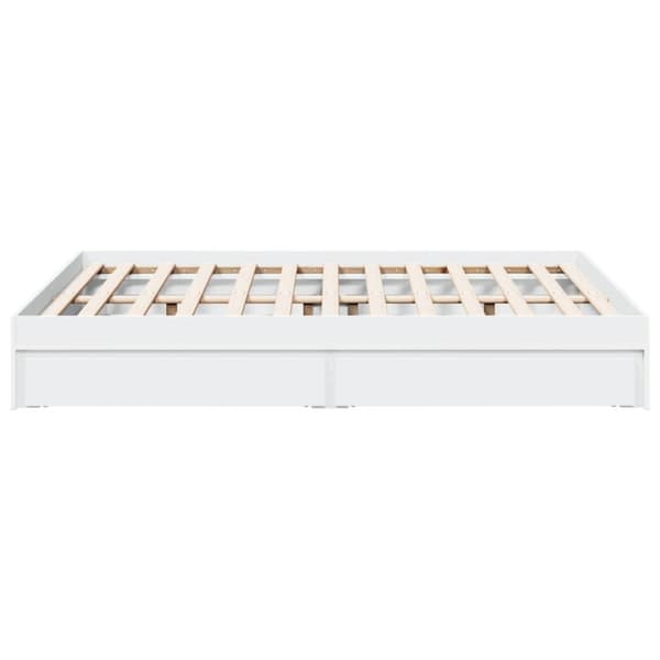 vidaXL Sengeramme høyglans hvit 140x200 cm konstruert tre