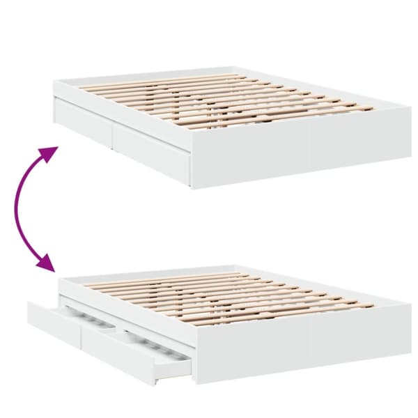 vidaXL Sengeramme høyglans hvit 140x200 cm konstruert tre