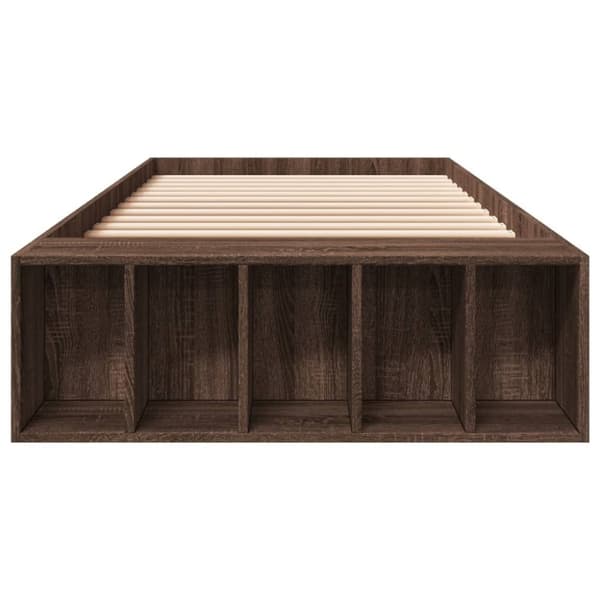 vidaXL Sengeramme brun eik 100x200 cm konstruert tre