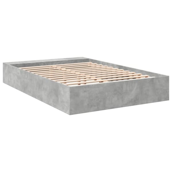 vidaXL Sengeramme betonggrå 140x190 cm konstruert tre