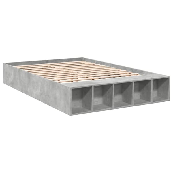 vidaXL Sengeramme betonggrå 140x190 cm konstruert tre