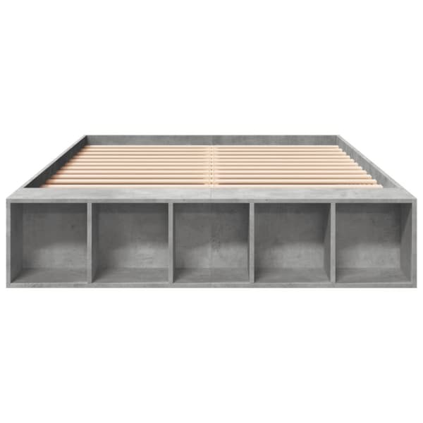 vidaXL Sängynrunko betoninharmaa 140x190 cm tekninen puu