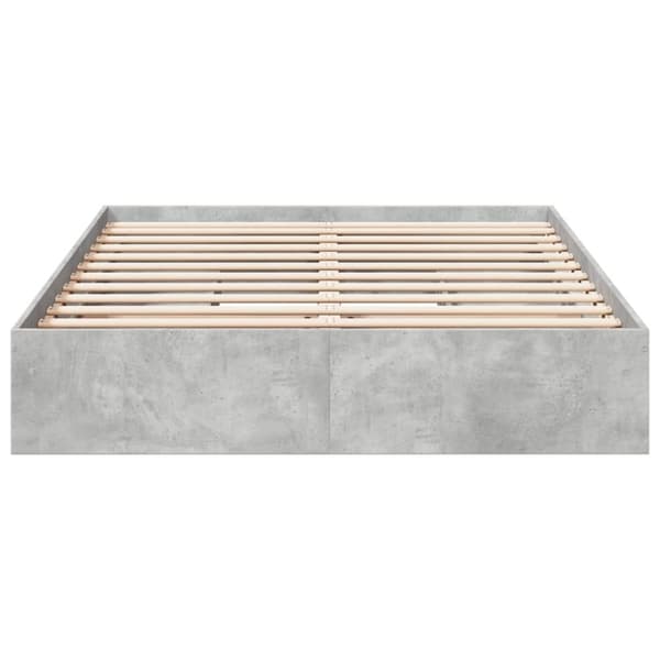 vidaXL Sengeramme med skuffer betonggrå 150x200 cm konstruert tre